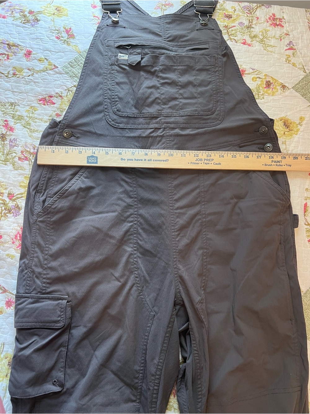 Duluth Trading Co Heirloom Gardening Overalls Dark Grey Charcoal Medium x 29 - Picture 11 of 11